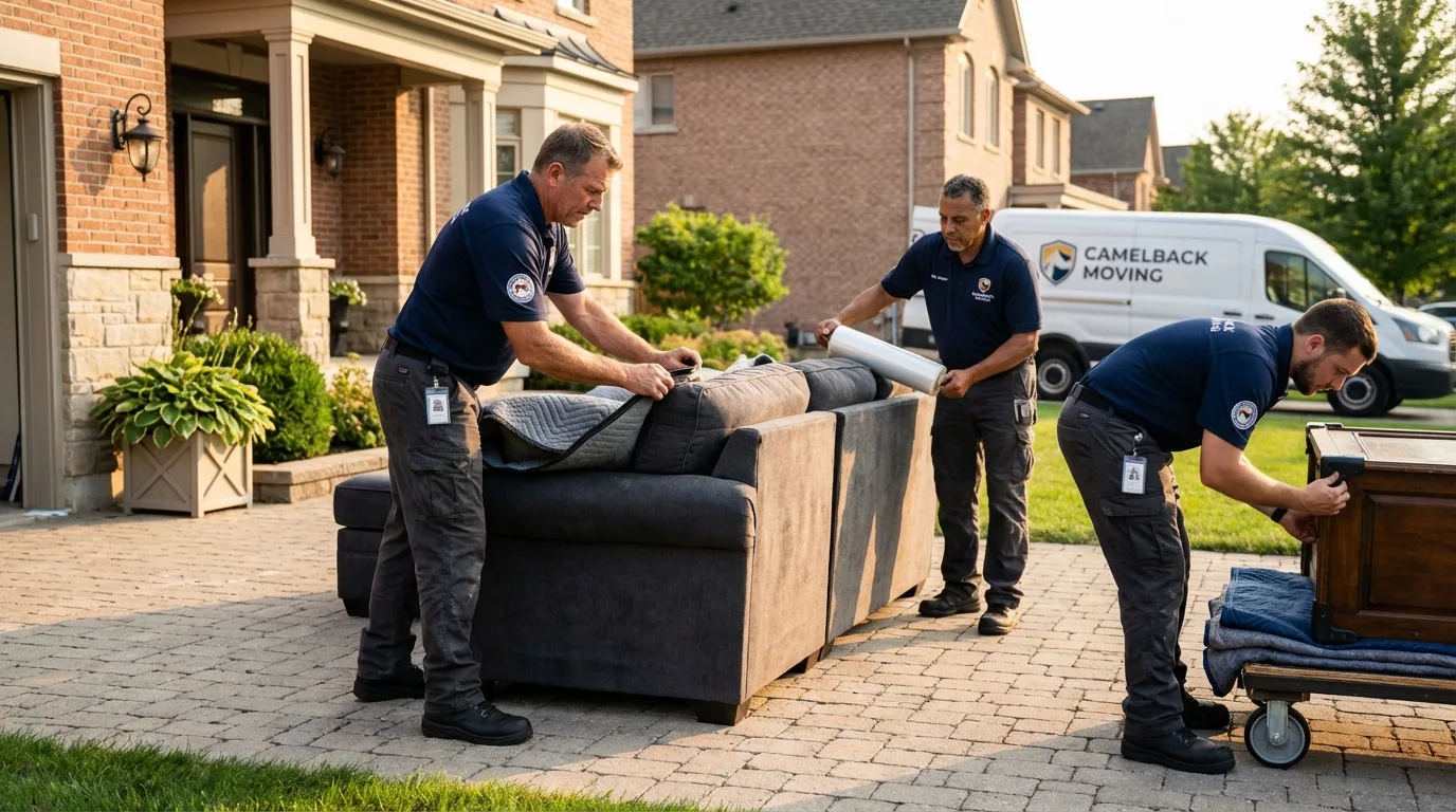 Large estate moving crew wrapping furniture in Montverde, FL