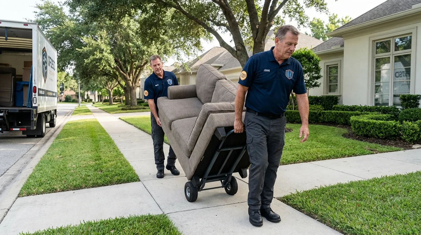 Local residential moving crew loading furniture in Montverde, FL